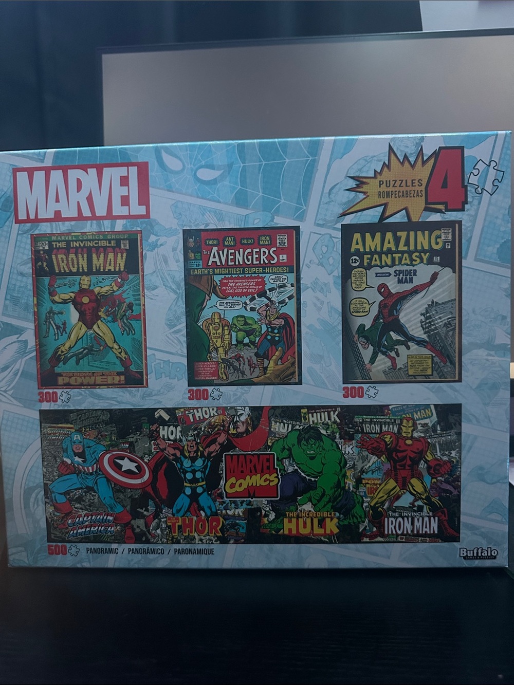 Marvel Comic Cover Puzzle Set - Red, Blue, Green